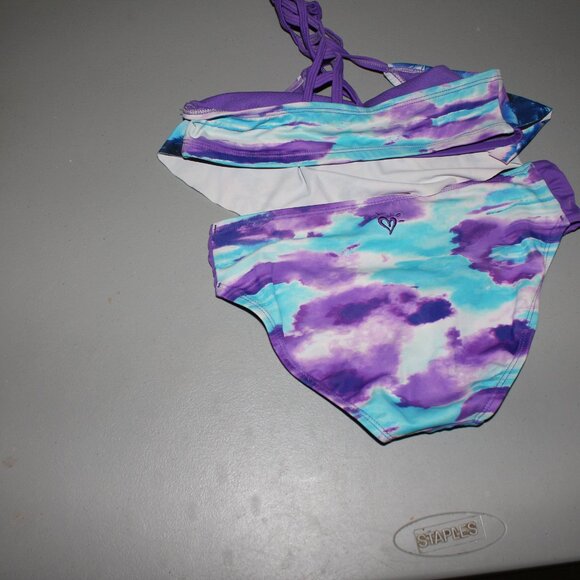 Multi Color 2 Pcs Justice Bikini Swimsuit Size 10 - Picture 5 of 10